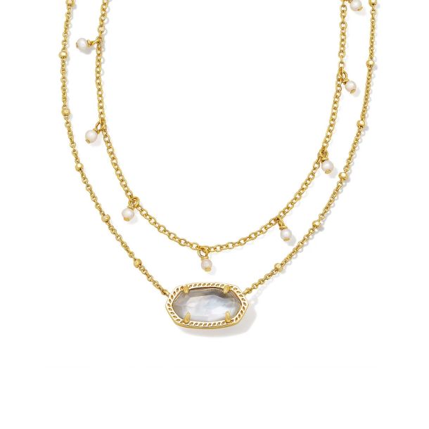 KENDRA SCOTT Collar de varias hebras de perlas doradas Elisa