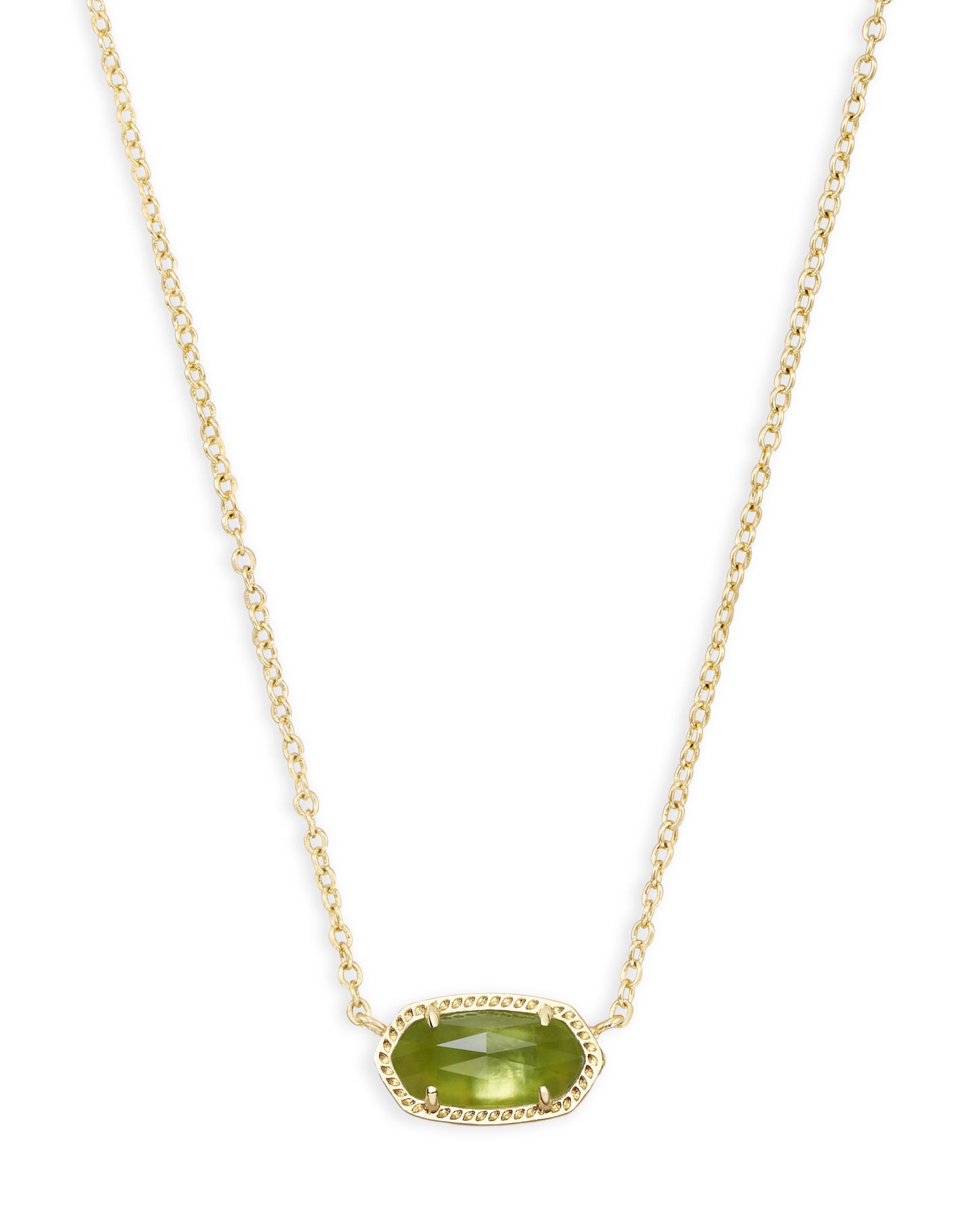 KENDRA SCOTT Elisa Gold Short Pendant Necklace in Peridot Illusion
