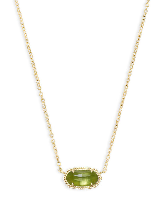 KENDRA SCOTT Elisa Gold Short Pendant Necklace in Peridot Illusion