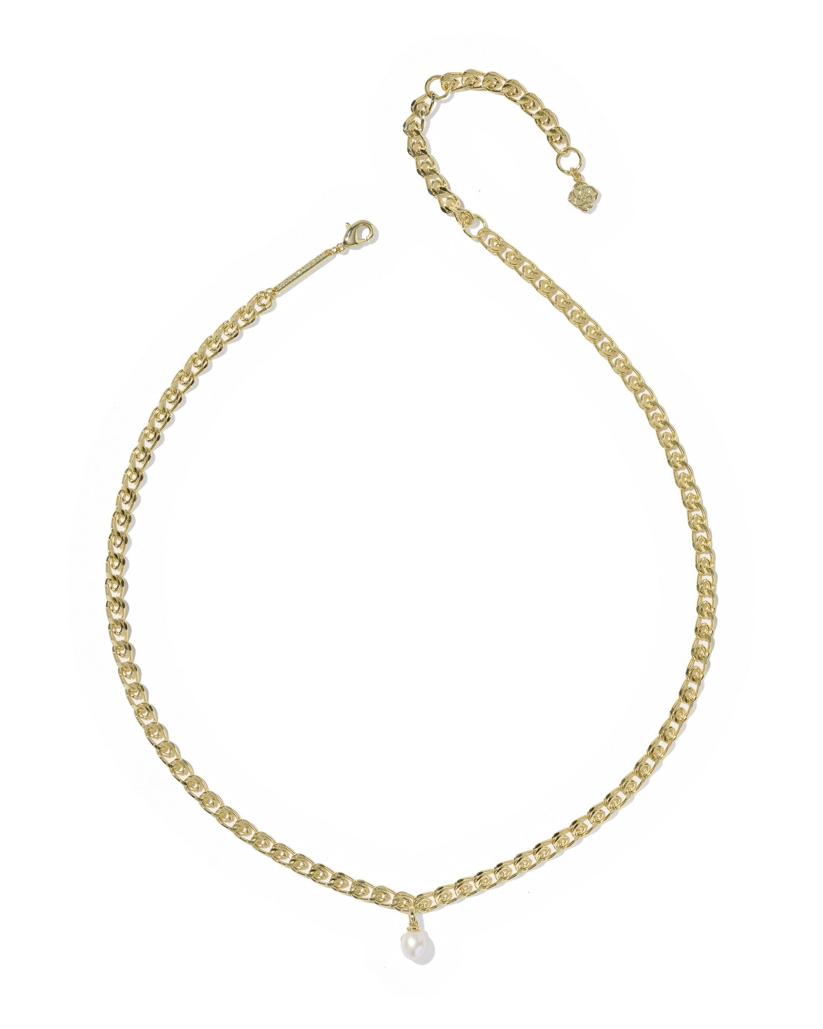 KENDRA SCOTT Oakland Gold Pearl Short Pendant Necklace in Freshwater Cultured Pearl including clasps