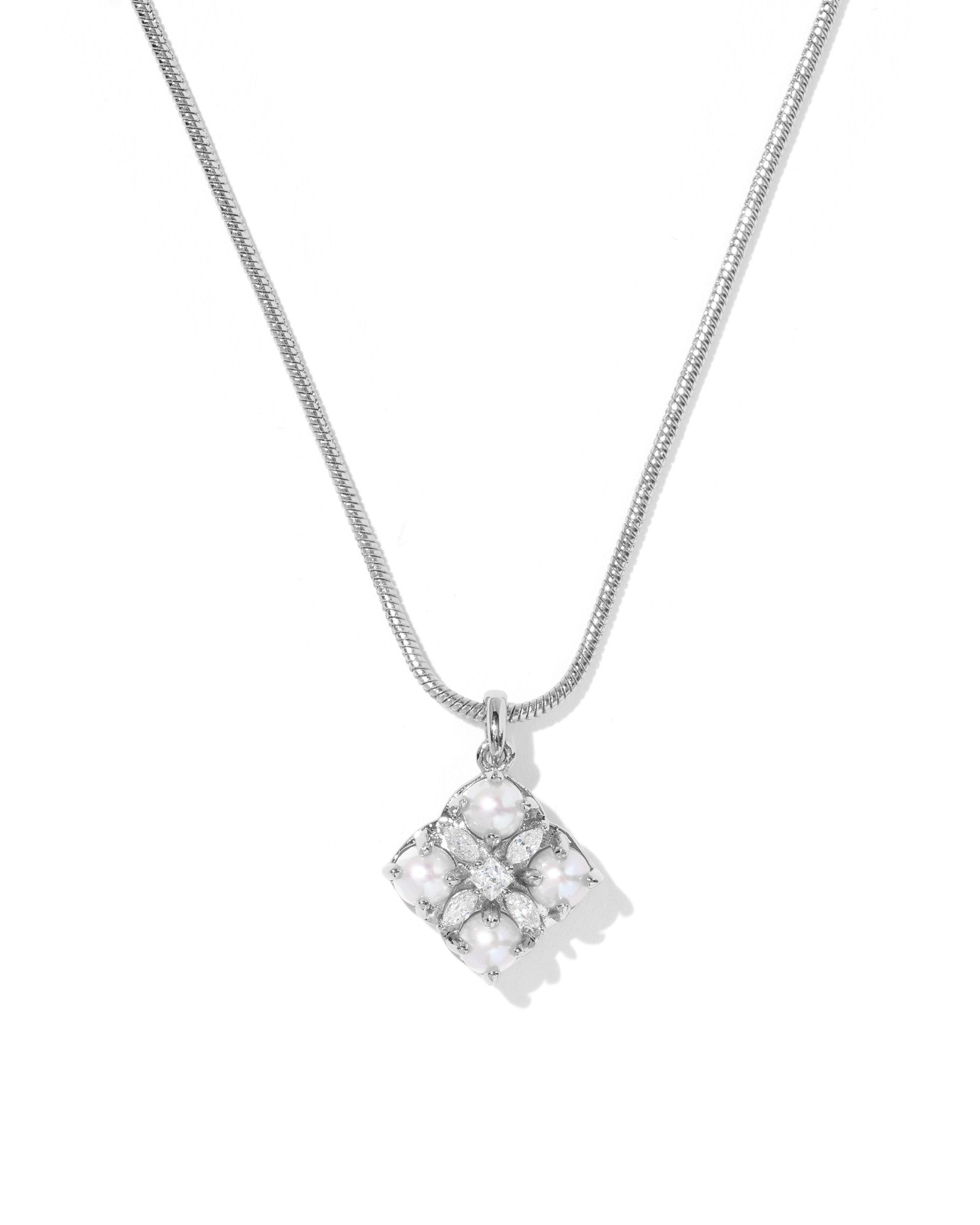 silver necklace with pearl pendant