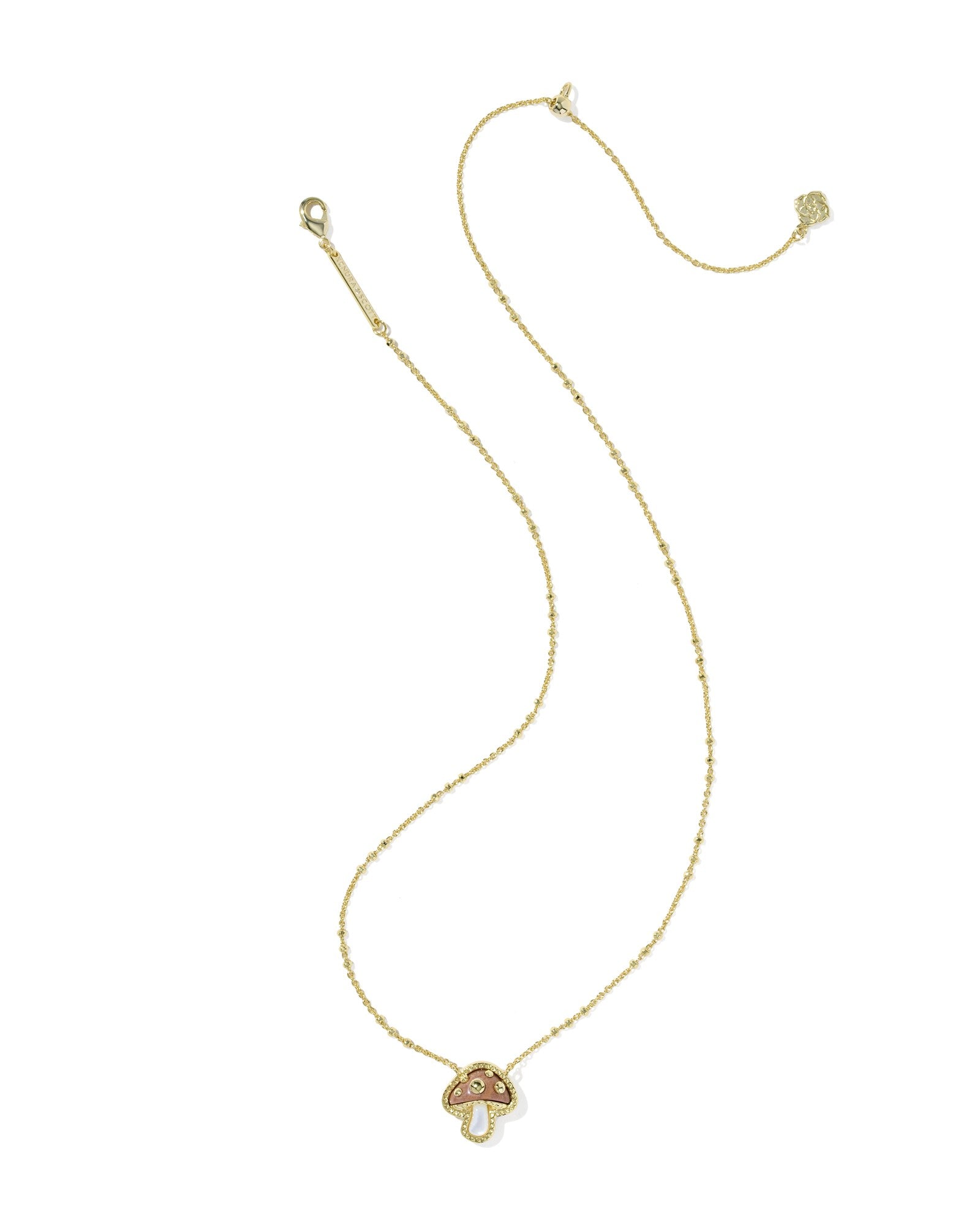KENDRA SCOTT Mushroom Gold Short Pendant Necklace in Brown Mix including clasps