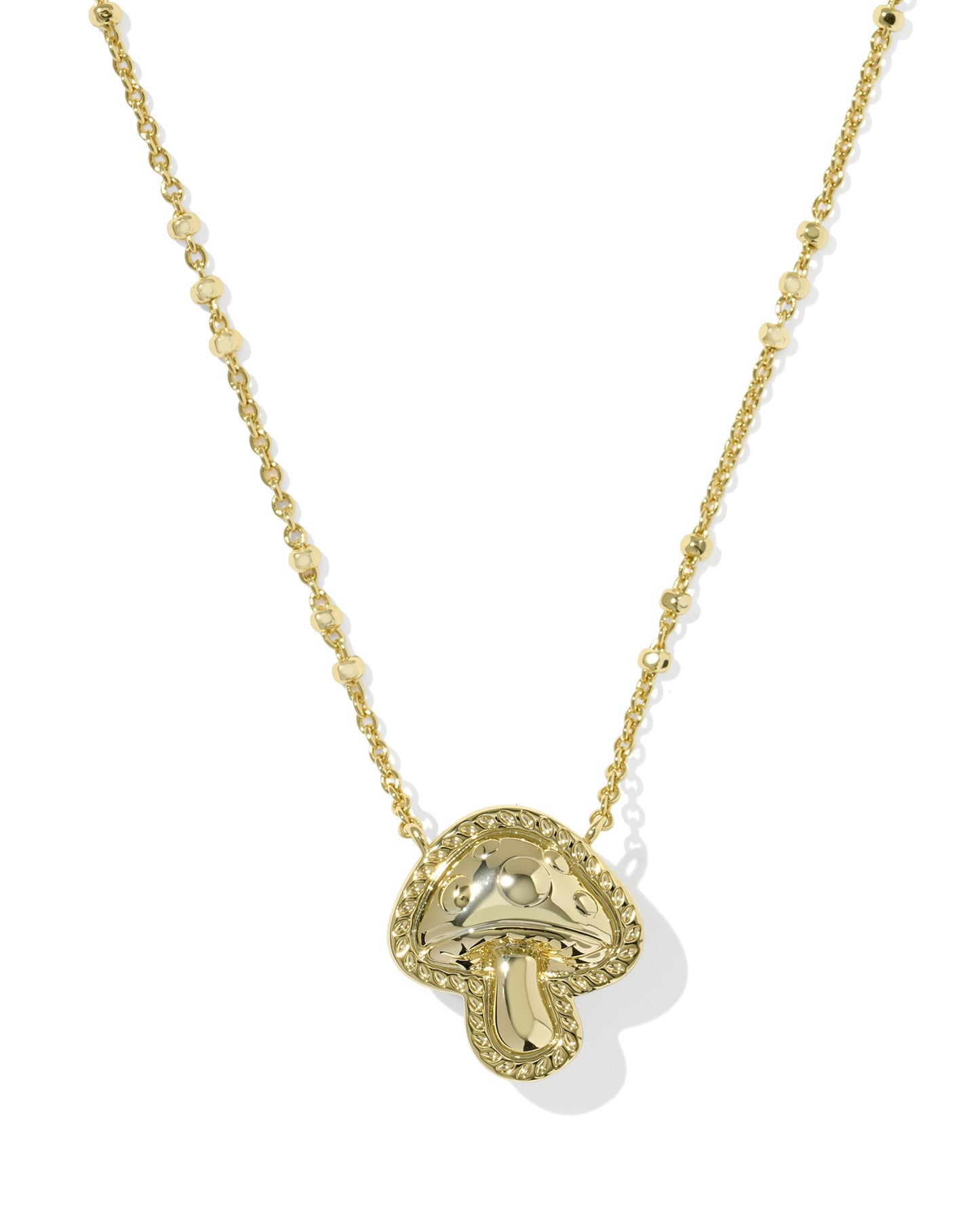 KENDRA SCOTT Mushroom Gold Short Pendant Necklace in Brown Mix back side