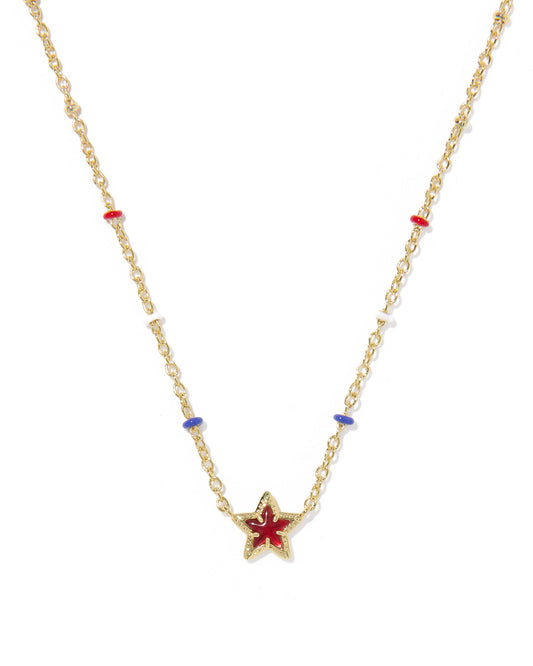 Kendra Scott gold red star pendant necklace