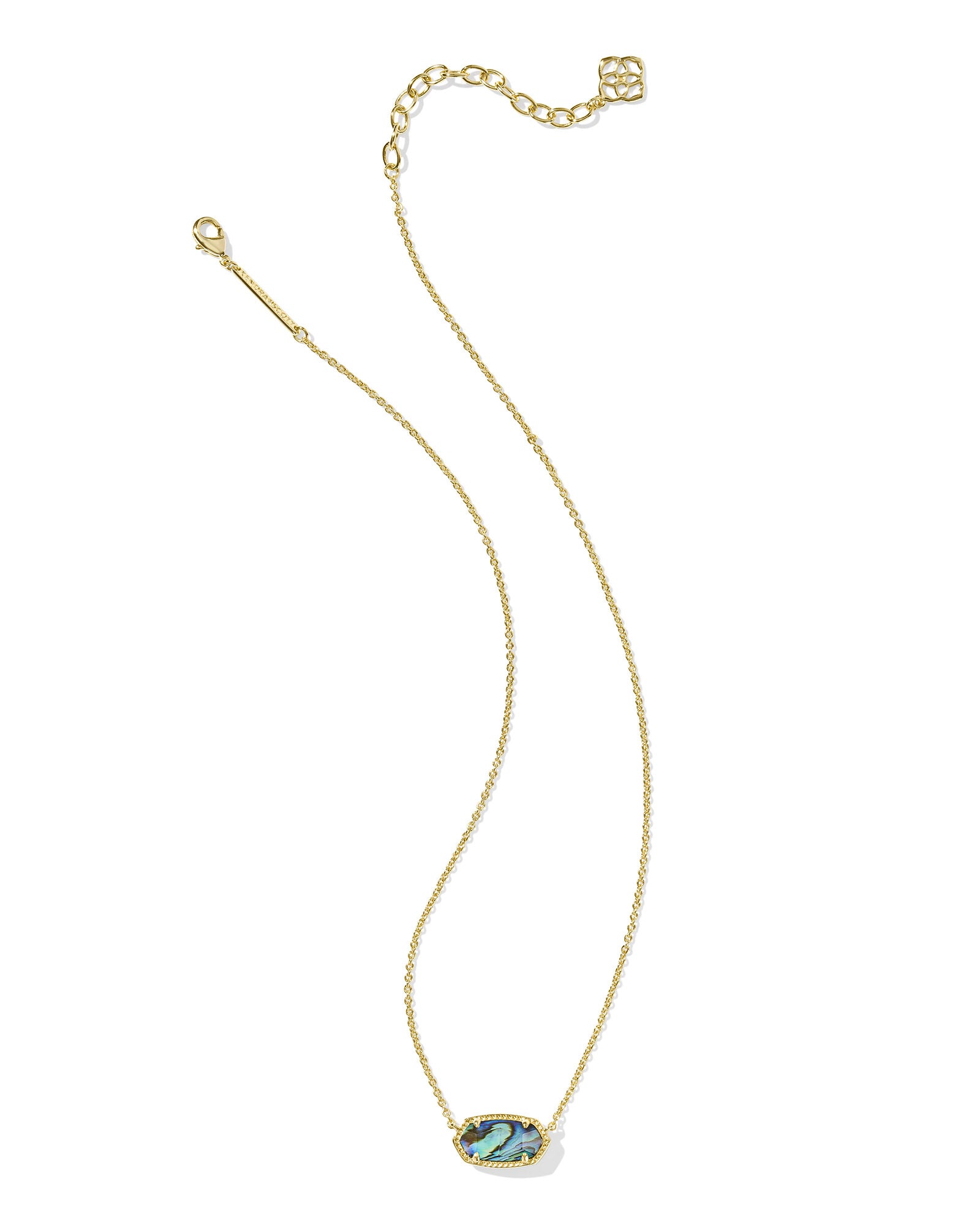 Kendra Scott gold pendant necklace with abalone stone
