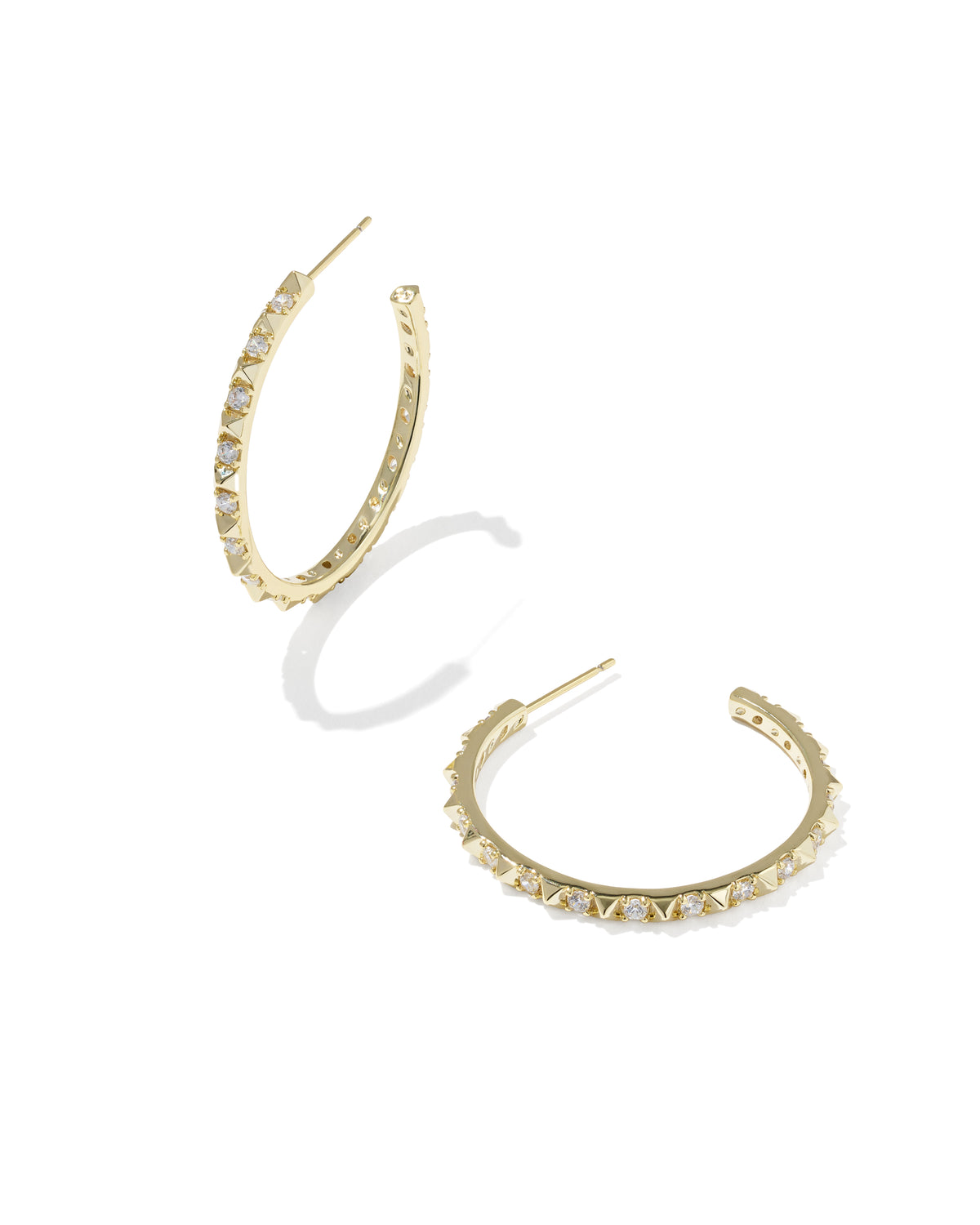 KENDRA SCOTT Fate Hoop Earrings in White Cz