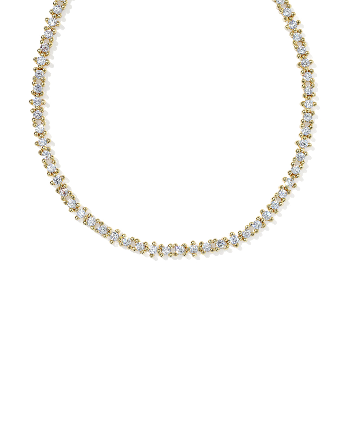 KENDRA SCOTT Fate Gold Tennis Necklace in White Cz