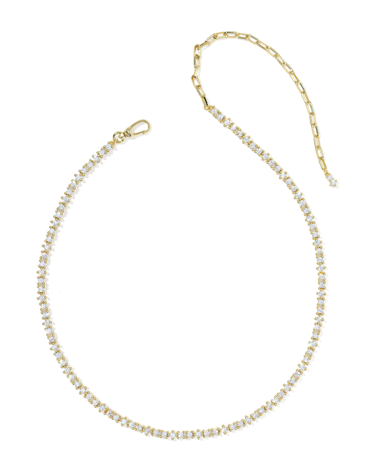 KENDRA SCOTT Fate Gold Tennis Necklace in White Cz