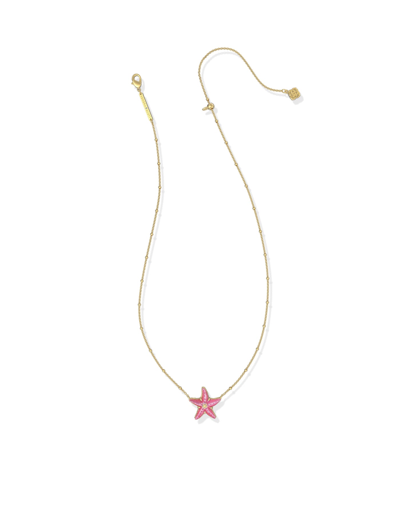 Kendra Scott gold pink starfish pendant necklace