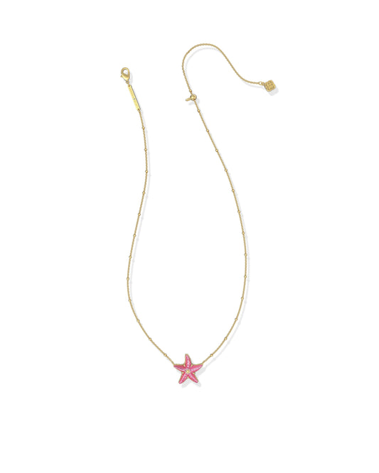 Kendra Scott gold pink starfish pendant necklace