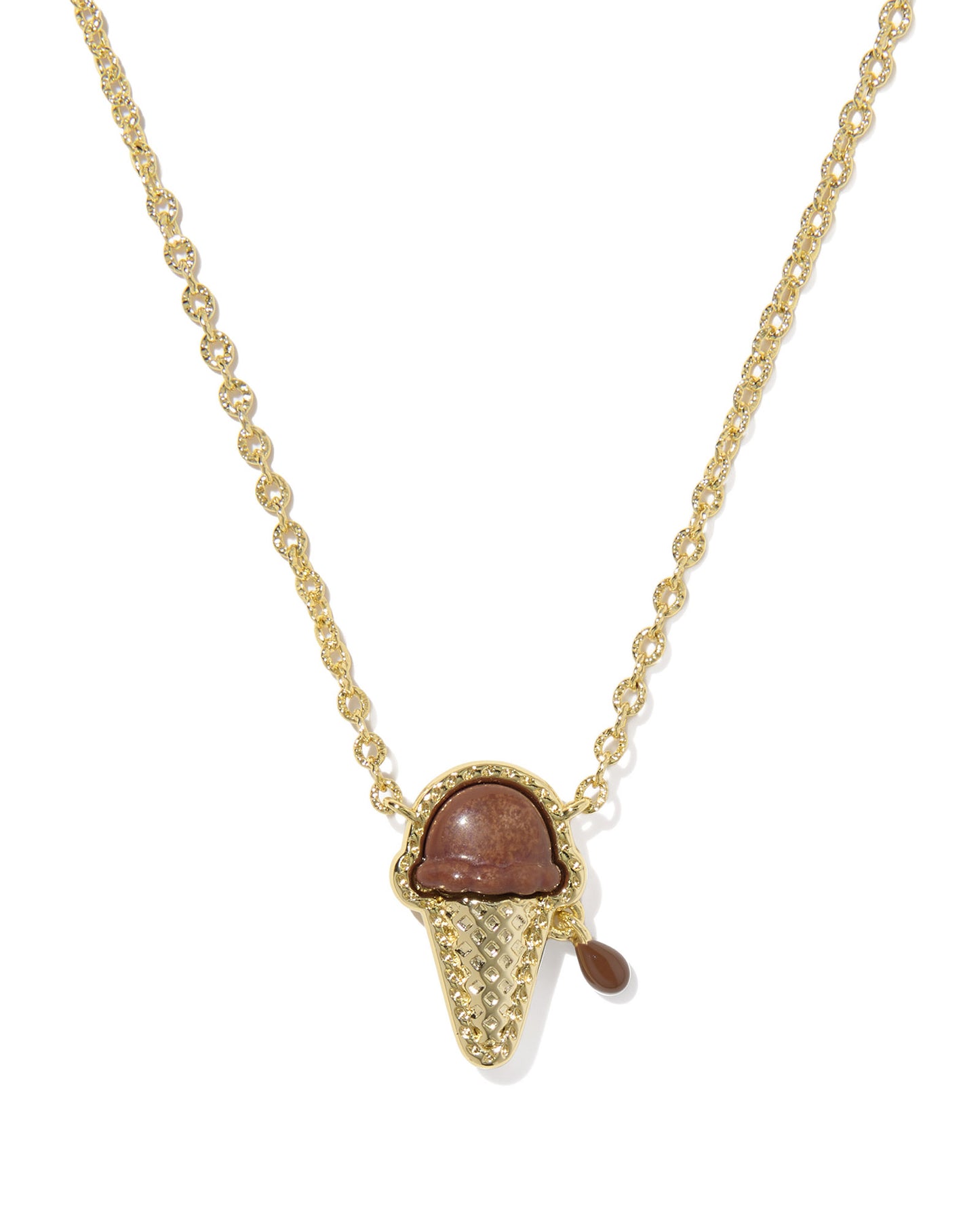 Kendra Scott brown ice cream cone pendant necklace