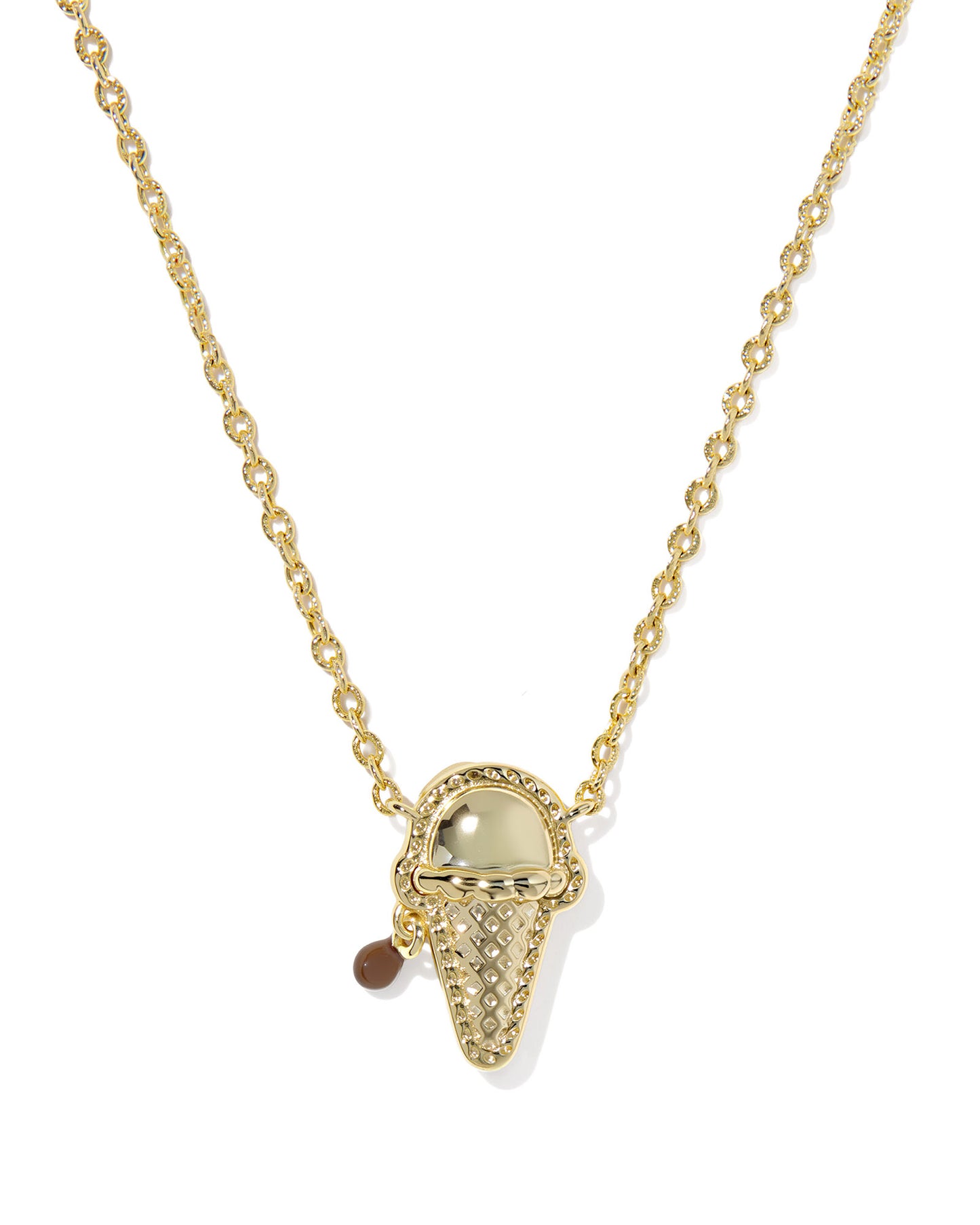 Kendra Scott brown ice cream cone pendant necklace