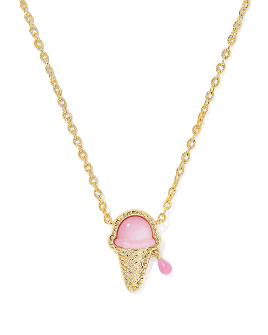Kendra Scott pink ice cream cone pendant necklace