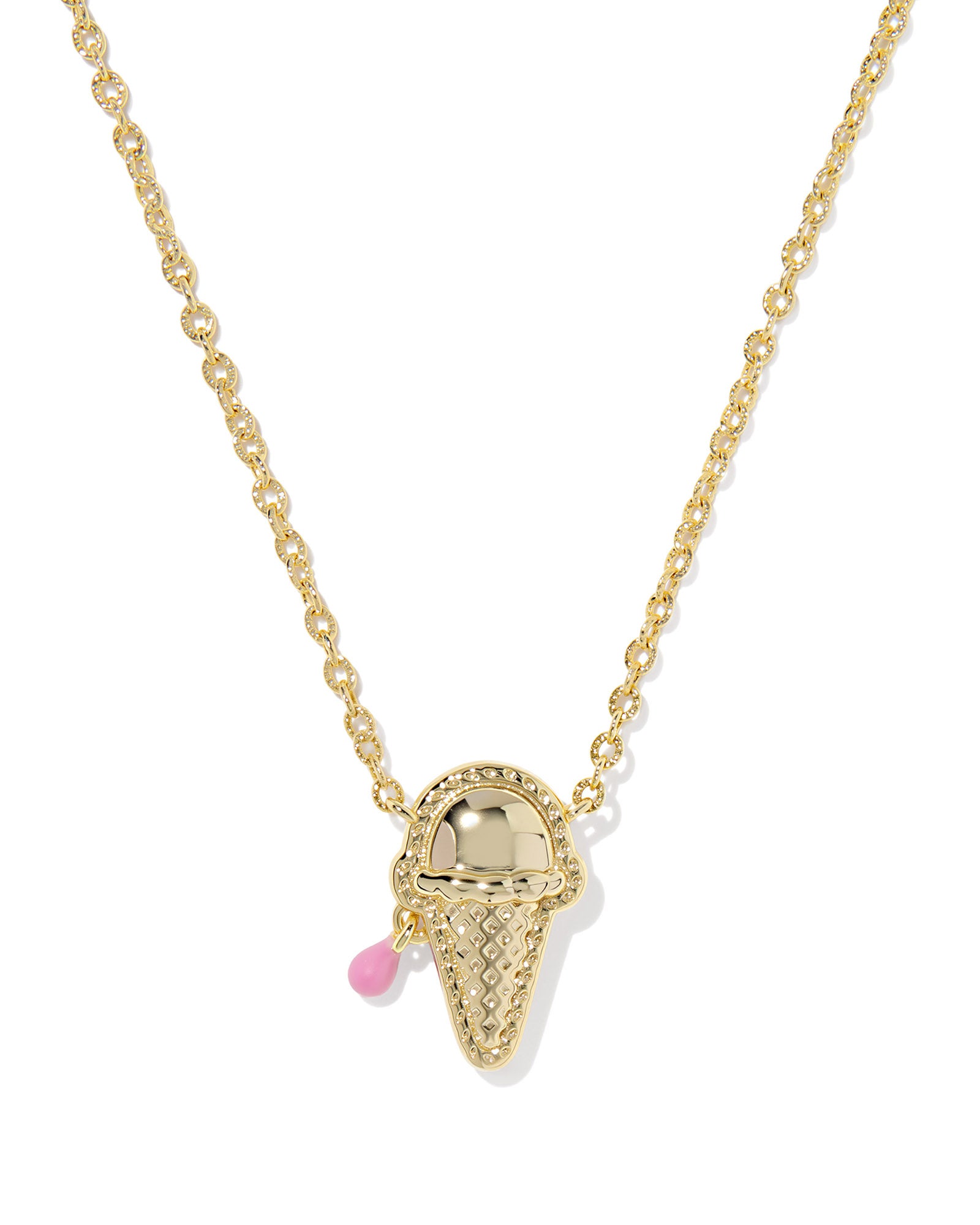 Kendra Scott pink ice cream cone pendant necklace