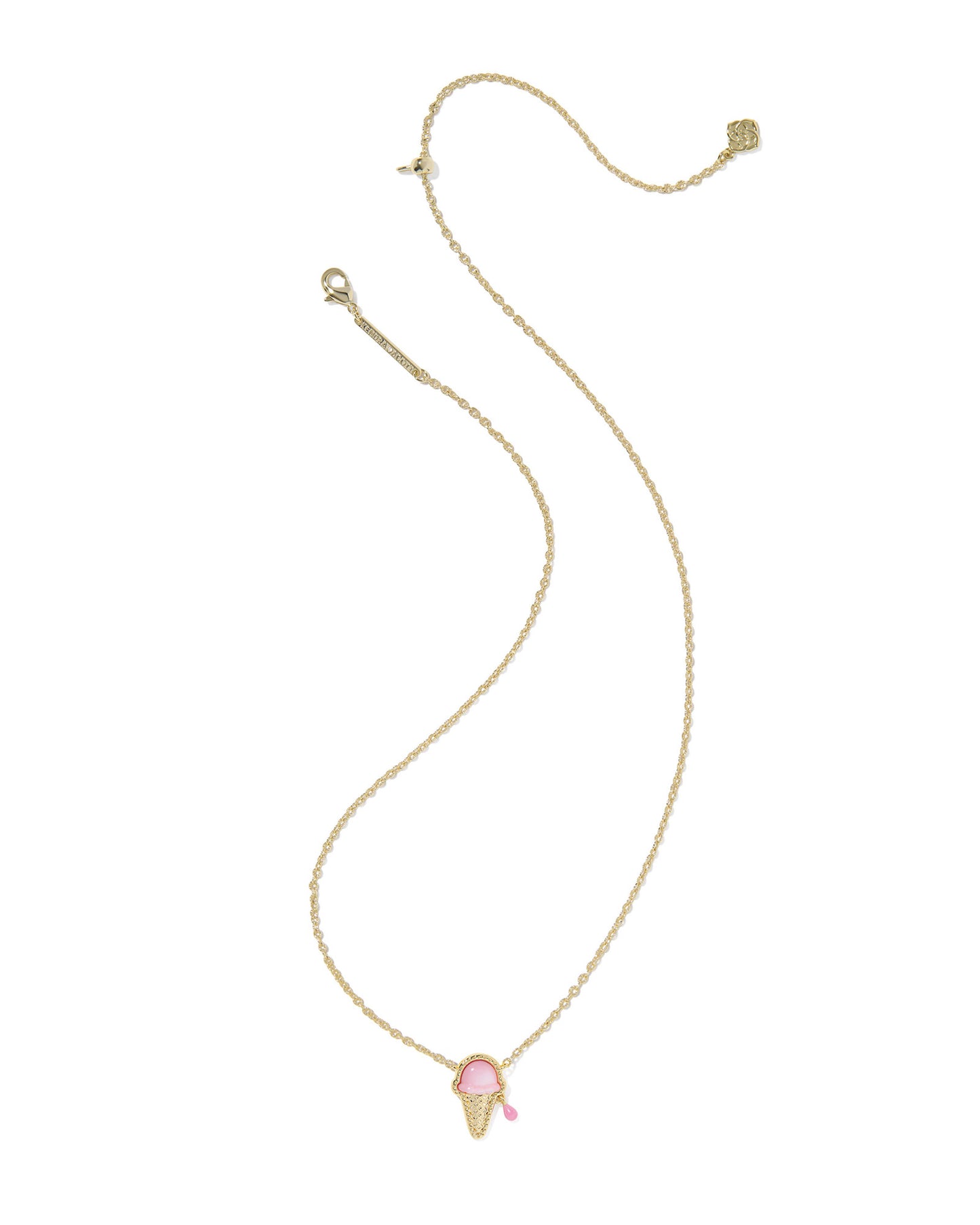 Kendra Scott pink ice cream cone pendant necklace