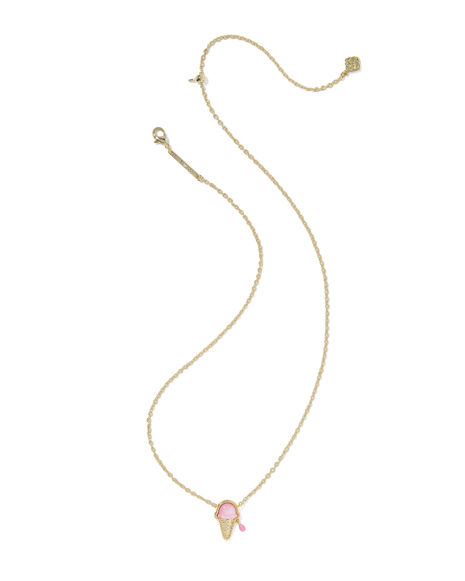 Kendra Scott pink ice cream cone pendant necklace