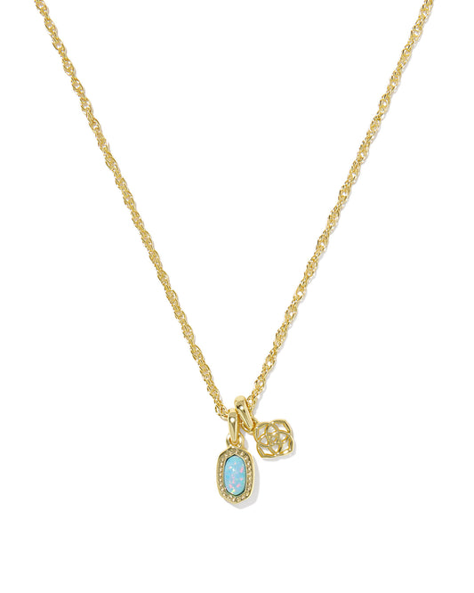 Kendra Scott Pendant necklace with blue stone and KS logo