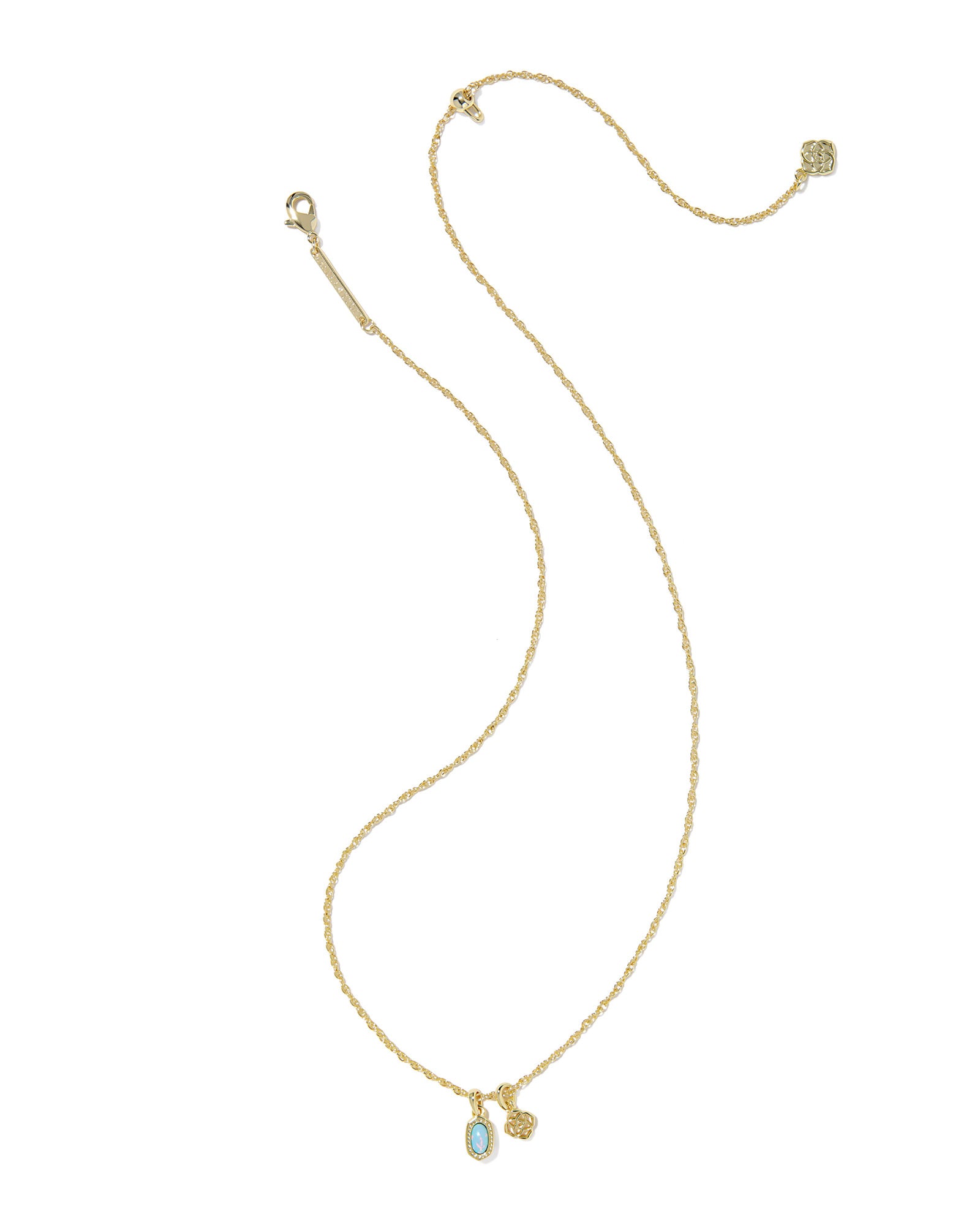 Kendra Scott Pendant necklace with blue stone and KS logo