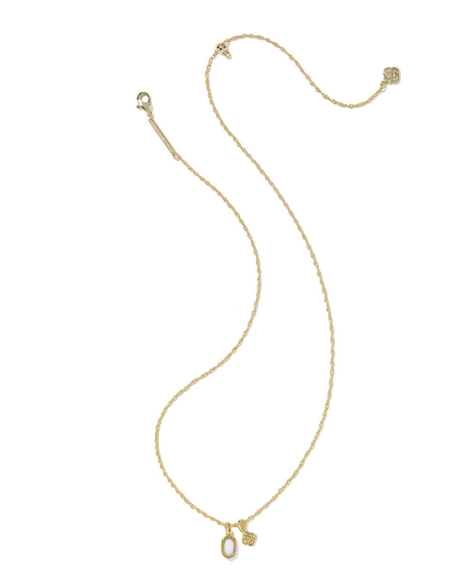 Kendra Scott Pendant necklace with white stone and KS logo