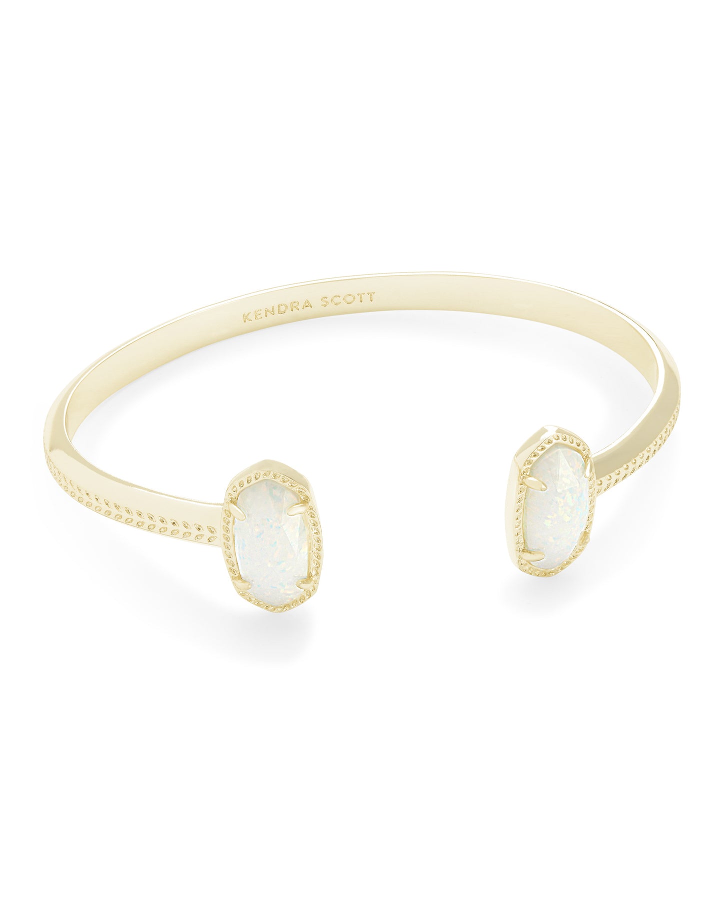 KENDRA SCOTT Elton Gold Cuff Bracelet in White Opal