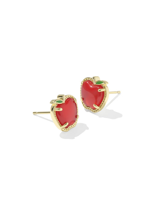 KENDRA SCOTT Apple Gold Stud Earrings 